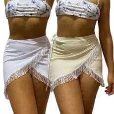 Saída de Praia transpasse Feminina com Franja verão canga