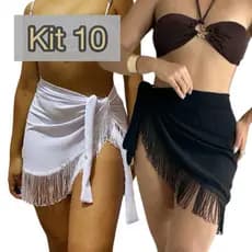 kit 10 saídas de praia de franjas praia piscina verão amarração
