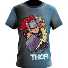 Camiseta Camisa Vingadores Thor Adulto e Infantil Dry Fit