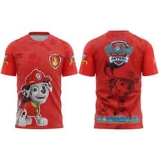 Camiseta Camisa Patrulha Canina Marshal Adulto e Infantil Dry Fit