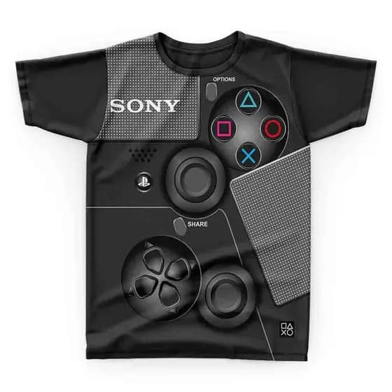 Camiseta Camisa PS4 Infantil e Adulto Dry Fit Estampa de Alta Qualidade