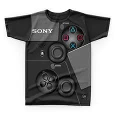 Camiseta Camisa PS4 Infantil e Adulto Dry Fit Estampa de Alta Qualidade