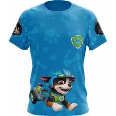 Camiseta Camisa Patrulha Canina Rex Infantil e Adulto