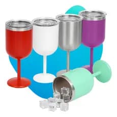 Taça Termica Com Tampa 510ml Para Gin Vacuum Inox Cor Branco