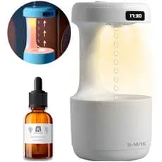Umidificador Ar Água Ambiente Difusor Eletrico Anti-gravidade Relógio Branco 127/220v