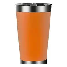 Copo Térmico 473ml Inox  Com Tampa E Abridor: Cor Laranja