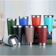 Combo Família - 3 Copos Térmicos Inox 473ml Cores (Rosa, Azul, Vermelho)