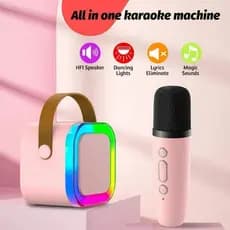 Caixinha Som Bluetooth Altomex Rosa 5w C/ Microfone Karaokê Led Portátil