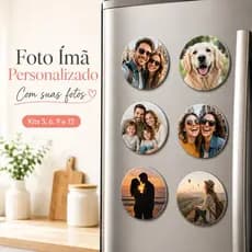 Foto Ímã Personalizado Para Geladeira Kit 3/6/9/12 Unidades Redondo Com Suas Fotos Presente Criativo Lembrancinha