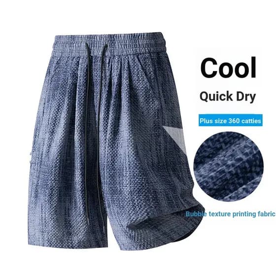 80-170KG Roupas Masculinas Plus Size Roupas Masculinas Plus Size Shorts Seersucker Masculino de Secagem Rápida Reta Calç