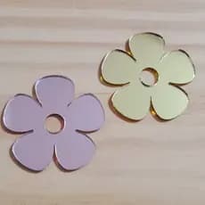 Apliques de Acrílico Espelhado Desenho - 4cm - Flor