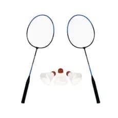 Kit Badminton Completo 2 Raquetes + 3 Petecas