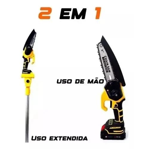 Motopodador Serra a Bateria Nakasaki 25V – Versatilidade com Extensor de 3 Metros - Envio Imediato