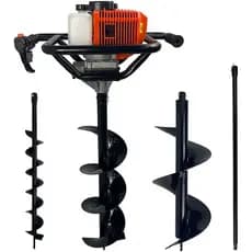 Perfurador de Solo Gasolina 75cc 2,5HP com Brocas 10cm + 20cm + 30cm + Extensão 1M - Envio Imediato