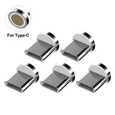 Cabo De Carregamento Magnético Adaptador Conector Dicas Cabeça Para Tipo C Micro USB IPhone 3A Rápido 5 Pçs Plugues Não