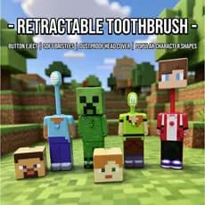 Novo Minecraft Internet Celebridade Escova De Dentes Retrátil Steve Alex Deformado De Cerdas Macias Finas Presente Do Mi
