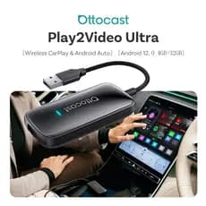 Ottocast Play2Video Ultra Ai Box Adaptador Automático Sem Fio Carplay Android Integrado Youtube Netflix Para Carro Com