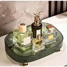 Organizador de perfume de maquiagem, bandeja de banheiro para cômoda, bandeja organizadora de bancada para cosméticos..