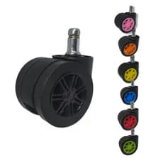 Kit 5 Rodízios Rodinha Para Cadeira Gamer Com Pino 11 mm. cores