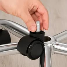 Rodízio Rodinhas Para Cadeira de Escritório Com Película de Silicone Pino 11mm