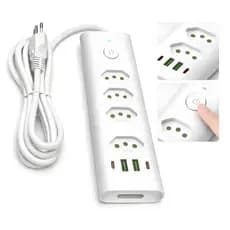Extenção 20a Elétrica Filtro De Linha 20 Amperes Usb E Tipo-C 2 metros