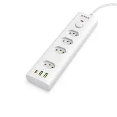 Extensão 20a 4 Tomadas Filtro De Linha 20 amperes 2 metros Com Usb e Tipo-C