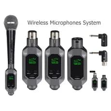 Sistema De Microfones Sem Fio 2.4G XLR Plug Receptor Transmissor De Áudio Para Misturador De Guitarra De Microfone Dinâm