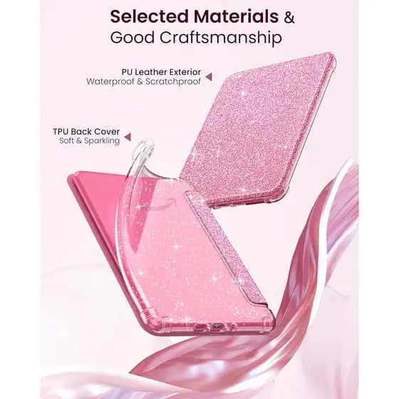Capa Protetora MoKo Flexível Clear Glitter TPU Com Auto Wake/Sleep Para Todos Os Novos Kindle Paperwhite De 7 " 2024 12a