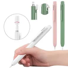 Porta Estojo Protetor Moko Para Lápis De Maçã 1a/2a (USB-C)/Clip Embutido , Ponta Retrátil , Botão De Mola , Tampa De Segurança