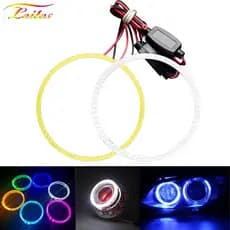 2Pcs White 60mm 70mm 80mm 90mm 100mm 110mm 120mm COB LED Angel Eyes With SHELL Halo Ring Bulb Fog light Lamps For Car