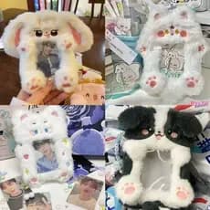 6 Estilos Porta-Cartões De Pelúcia Animal Desenho Animado Fofo Raposa Coelho Cachorrinho Foto Pequena Exibição De Cartão