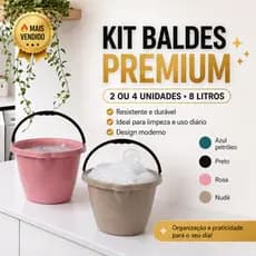 Kit Baldes De Plastico com Alça 8 litros Com 4 e 2 Unidades