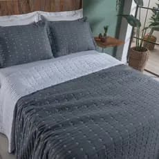 Cobre Leito Decor micropercal 200 fios cobre leito bordado e  porta travesseiro com debrum