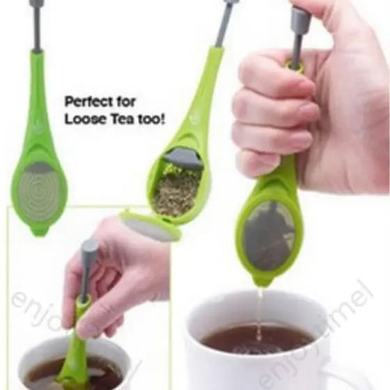 Infusor de Chá com Êmbolo Integrado, Sabor Intenso e Saudável, Saco de Chá Reutilizável, Coador de Chá e Café de Plástic