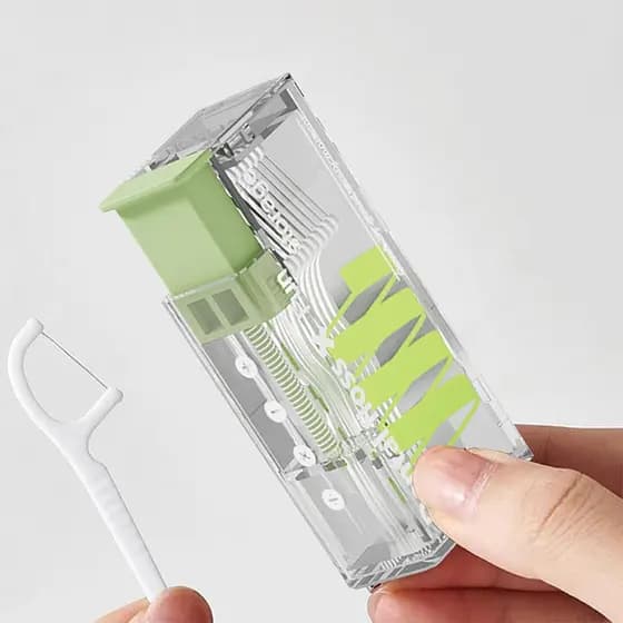 1 unidade de caixa de armazenamento de fio dental com 10 unidades de fio dental, portátil, criativa, com iluminação, tip