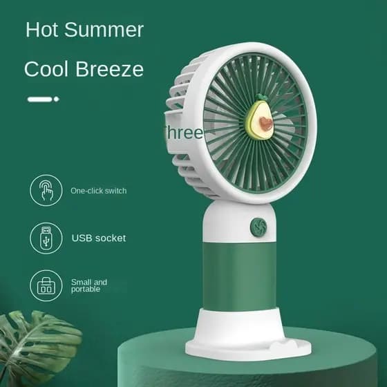 Mini Ventilador Colorido USB Portátil Sem Fio com Base, Ventilador Elétrico Vertical de Mesa