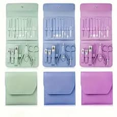 Conjunto de Ferramentas para Manicure com Estojo de Viagem Portátil, Cortadores de Cutículas e Kit de Corte, Cortadores
