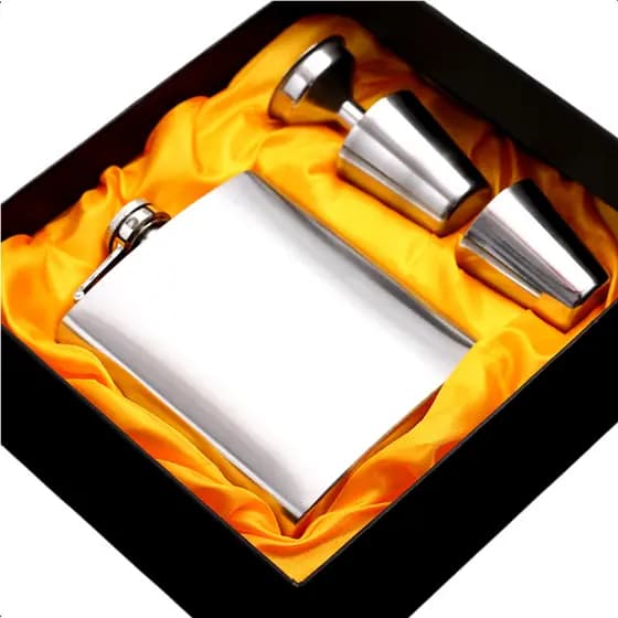 Cantil De Bolso Porta Bebida Aço Inox Whisky Vodka Rum 240ml