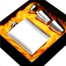 Cantil De Bolso Porta Bebida Aço Inox Whisky Vodka Rum 240ml