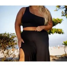 Cropped Um Ombro Plus Size