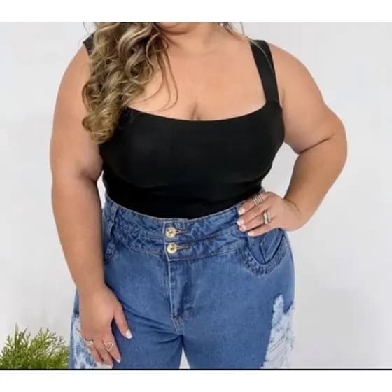 Cropped Alça Larga Plus Size