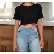 Semi cropped blusinha feminino blogueirinha