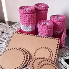 Kit de 15 Bases em MDF para Kit maternidade - Crochê Bebê Diversos Tamanhos