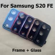 Lente De Vidro Da Câmera Traseira + Suporte De Estrutura De Metal Completo Para Peça De Reposição Samsung Galaxy S20 FE