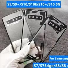 Carcaça Para Samsung Galaxy S10 5G S9 Plus S10E S8 S7 Bateria Transparente Capa Traseira Reparação Porta