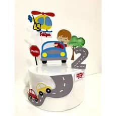 ENVIO RÁPIDO - Topo topper de bolo carros | transporte | pista