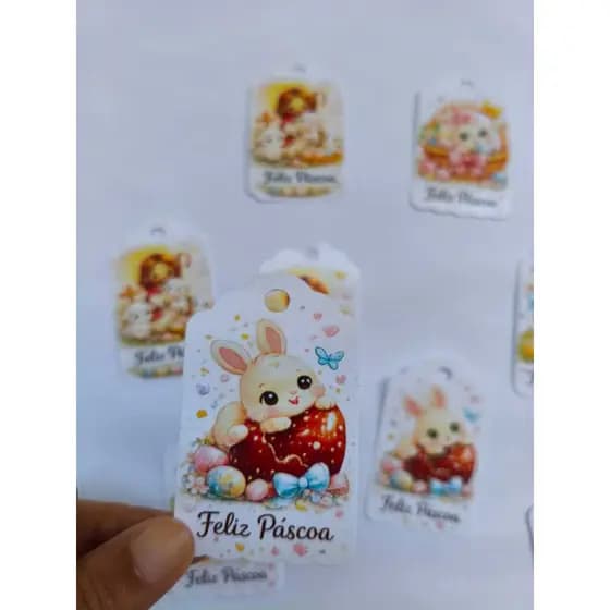 ENVIO RÁPIDO kit tags páscoa | coelhinho | cristão