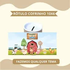ENVIO RÁPIDO - Adesivo fazendinha personalizado rótulo cofrinho 10x6 | lembrancinha | festa | aniversário