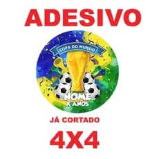 ENVIO RÁPIDO - adesivo personalizado copa | Brasil | mundo | futebol | 4x4 | papel fotografico