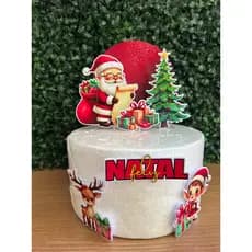 ENVIO RÁPIDO -  Topo topper de bolo natal | papai noel | feliz natal